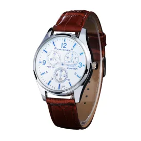 2017 Brand Analog Watch Men Top Brand Luxury Faux Leather Band Chronograph Quartz Watches Analog Relogio Masculino