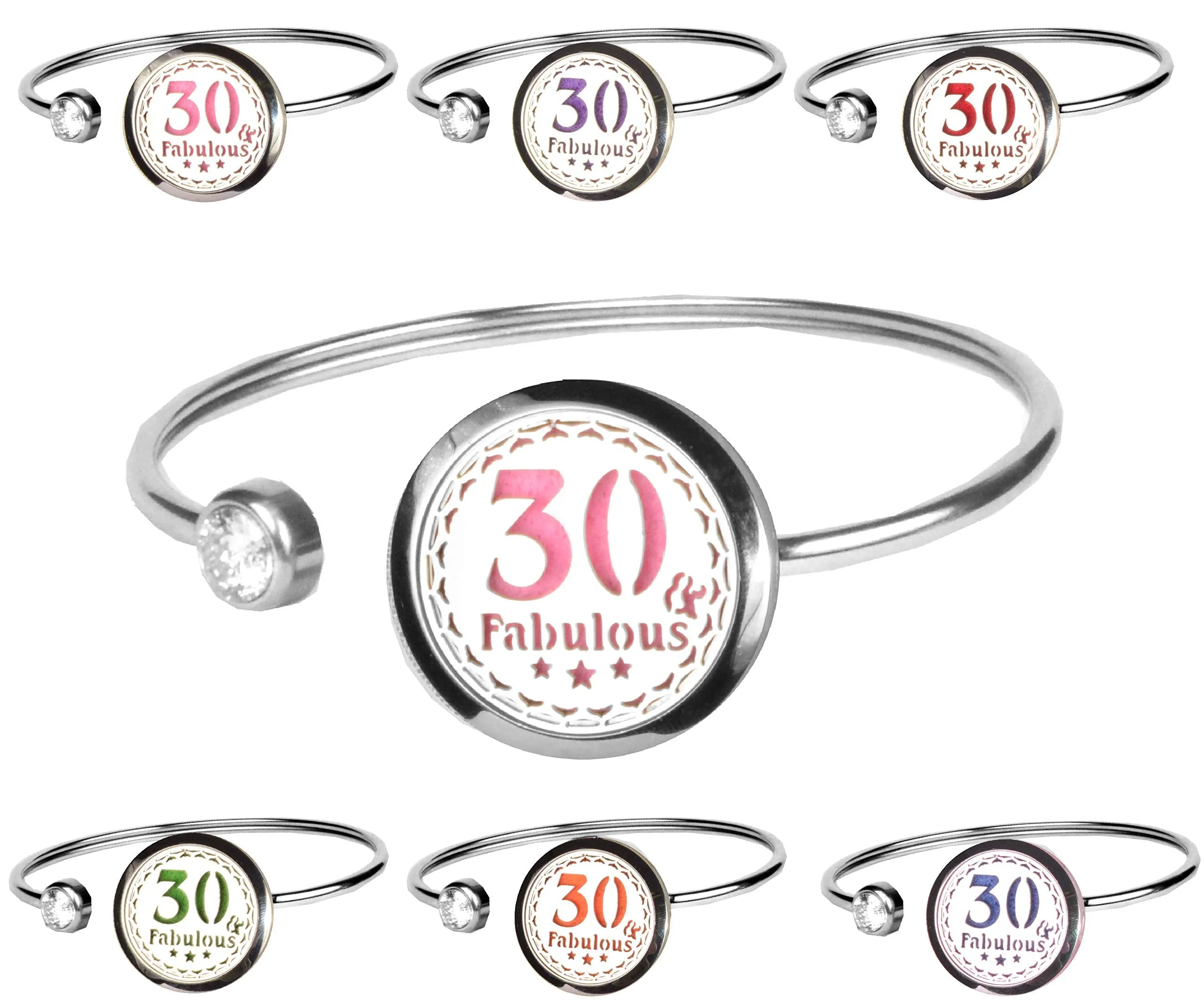 30th Birthday Gift for Women, 30th Birthday Essential Oil Diffuser Necklace and Bracelet