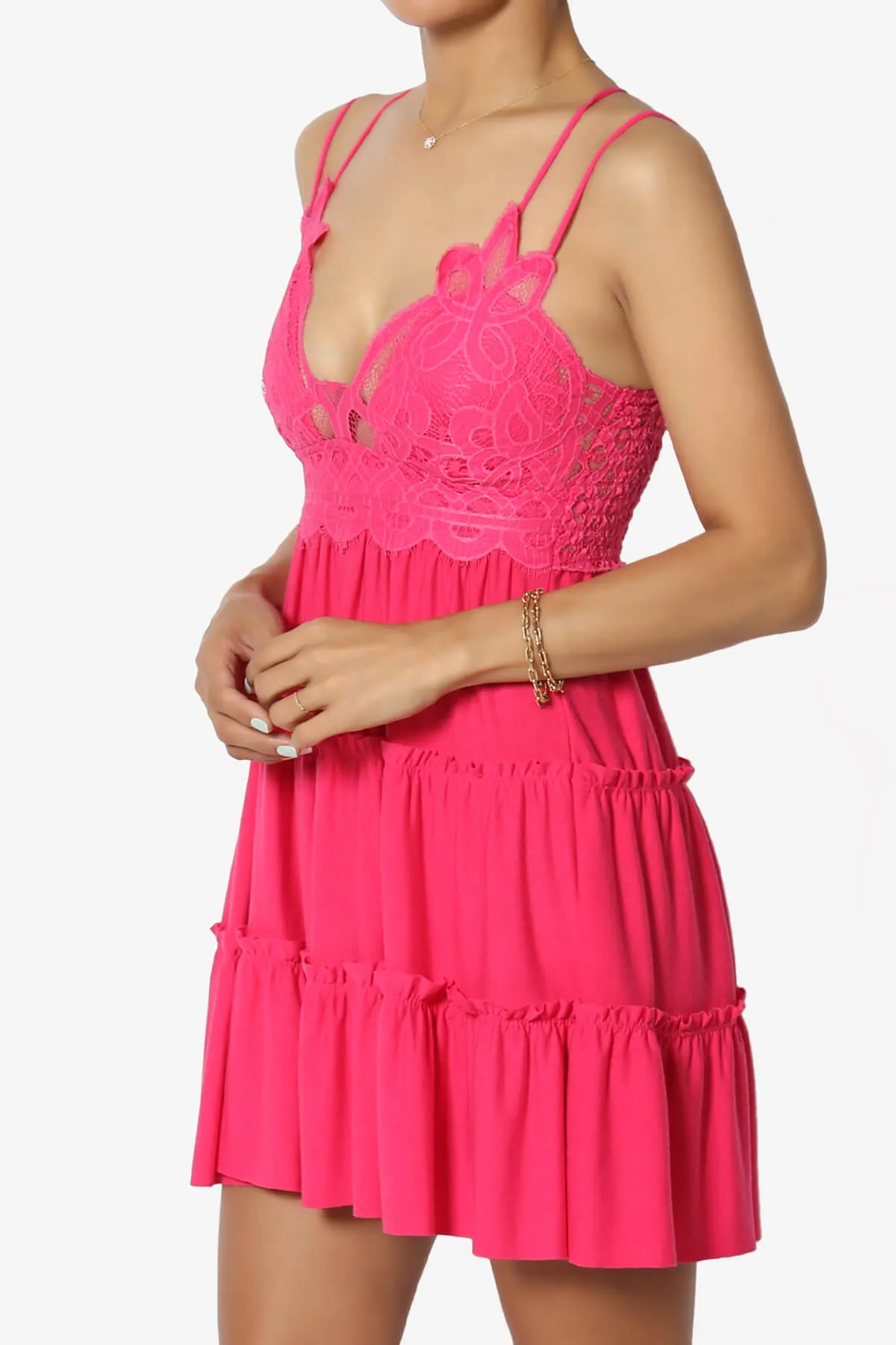 Adella Crochet Lace Ruffle Cami Tunic PLUS