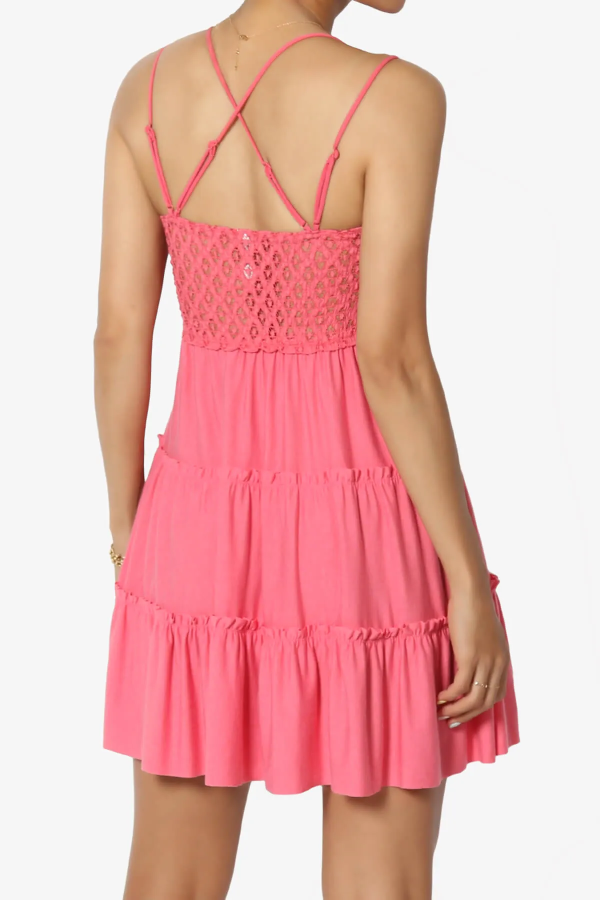 Adella Crochet Lace Ruffle Cami Tunic PLUS