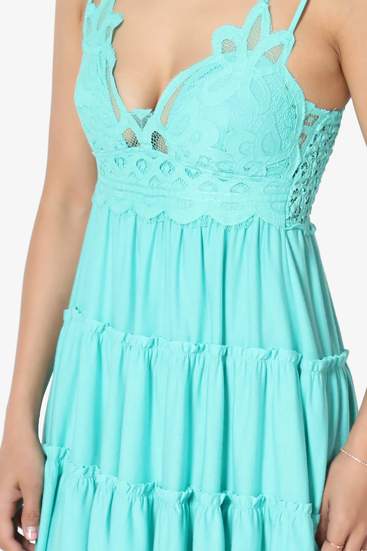 Adella Crochet Lace Ruffle Cami Tunic PLUS