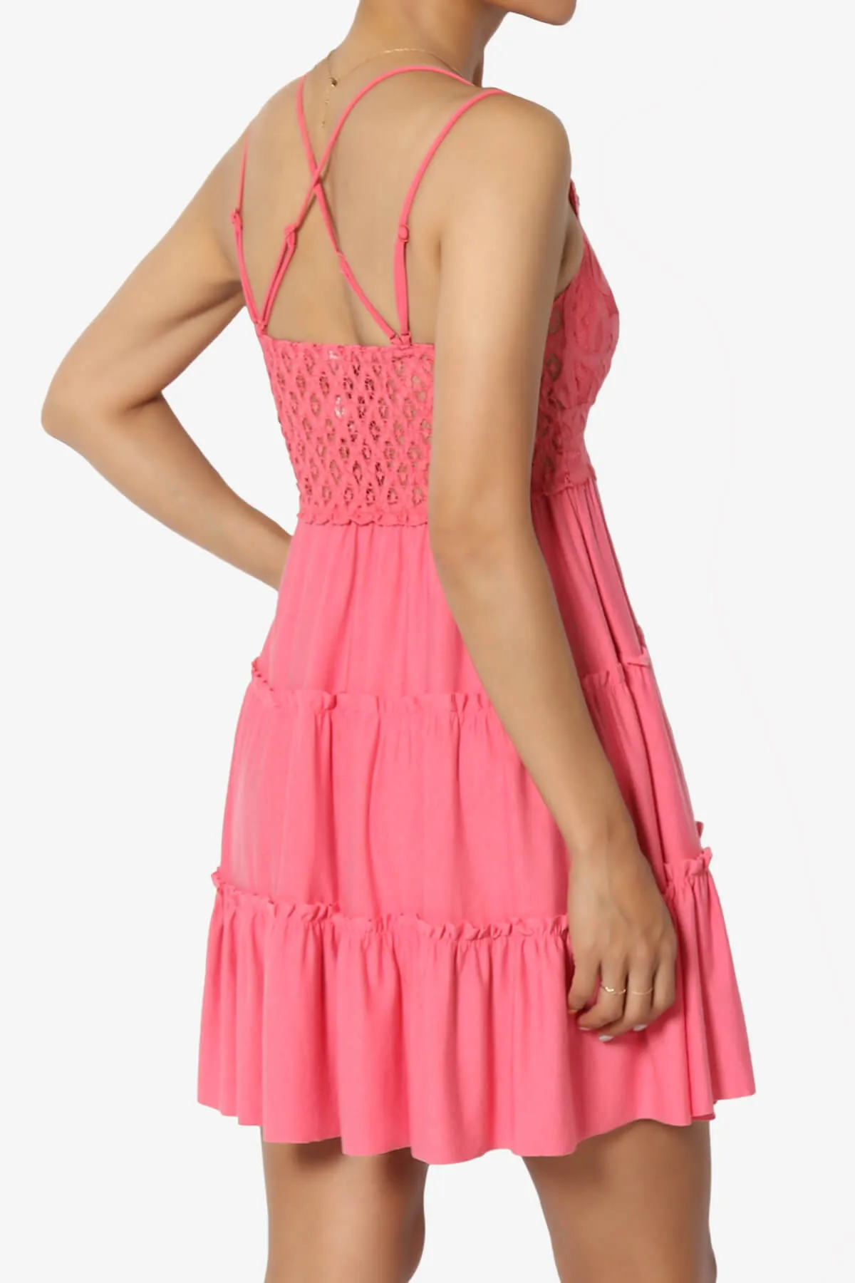 Adella Crochet Lace Ruffle Cami Tunic PLUS