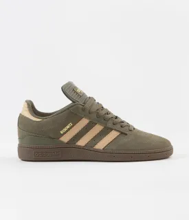 Adidas Busenitz Shoes - Raw Khaki / Glow Orange / White