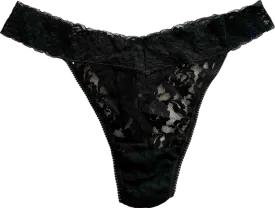 Anthropologie Black Lace Thong UK L