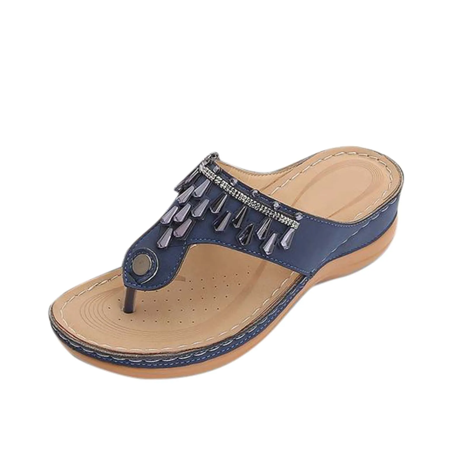 Anti-Slip Mid-Heel Wedge Flip-Flop Women'S Sandals