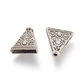 Antique Silver Flat Triangle Cone 14x15x6mm (20 pcs)