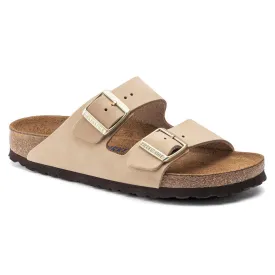 Birkenstock Women's Arizona Waxy Leather Soft Footbed Sandal - Sandcastle 1019016