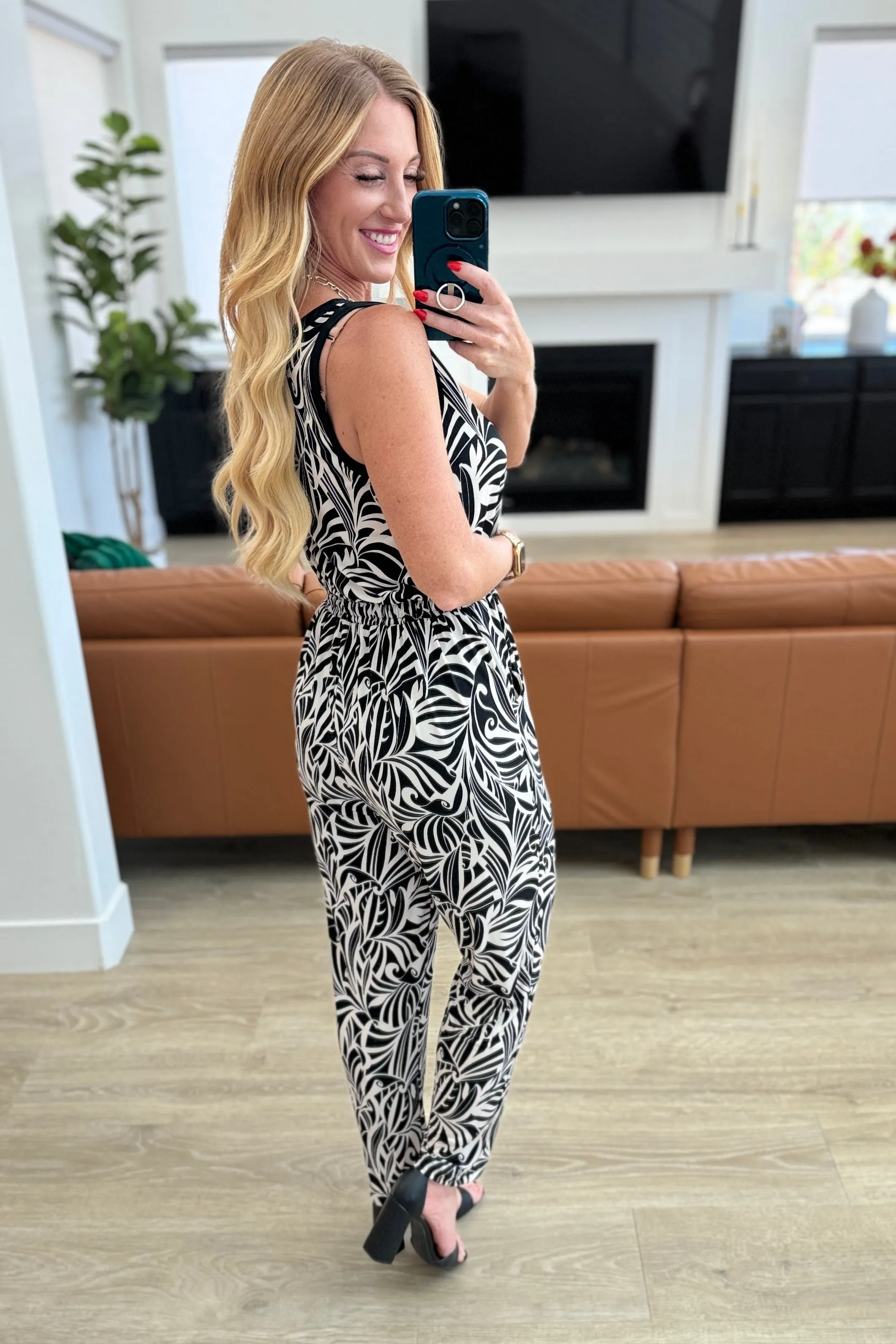 Black & White Filigree Jumpsuit