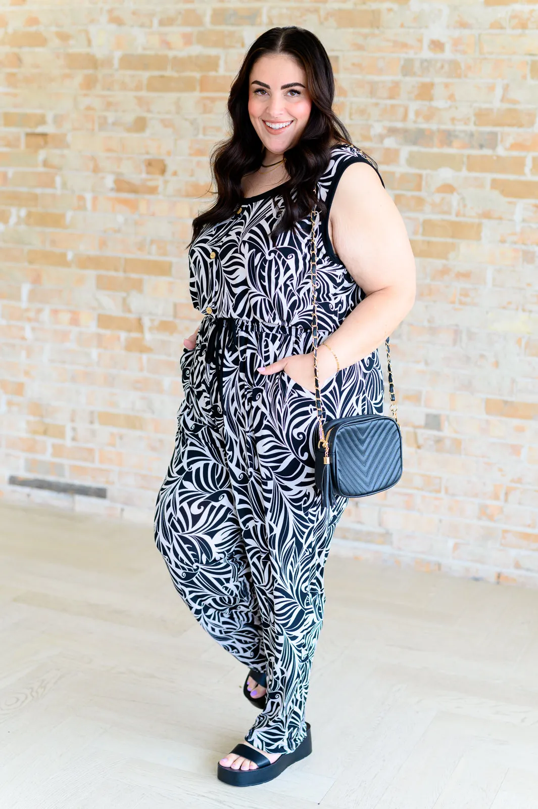 Black & White Filigree Jumpsuit