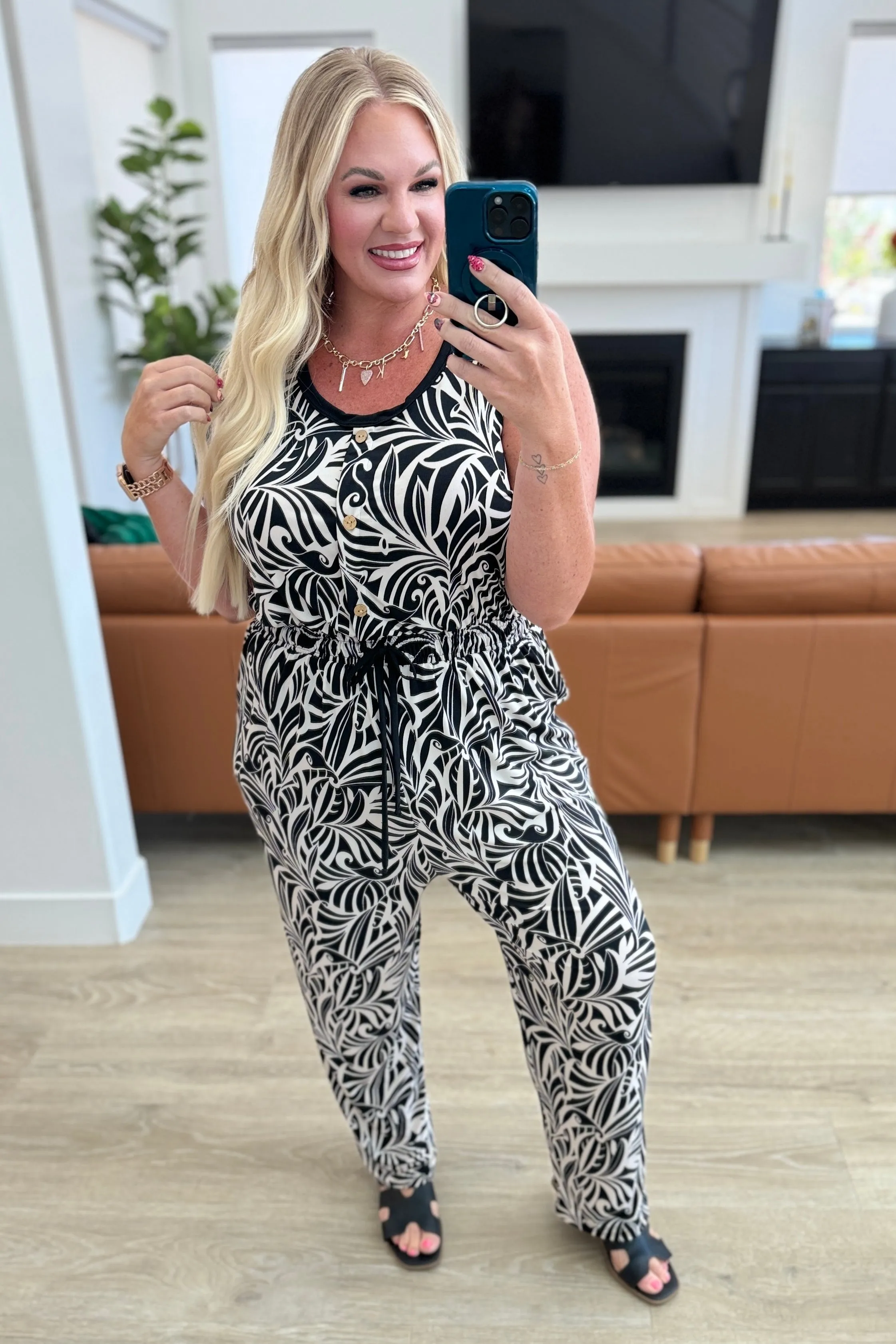 Black & White Filigree Jumpsuit