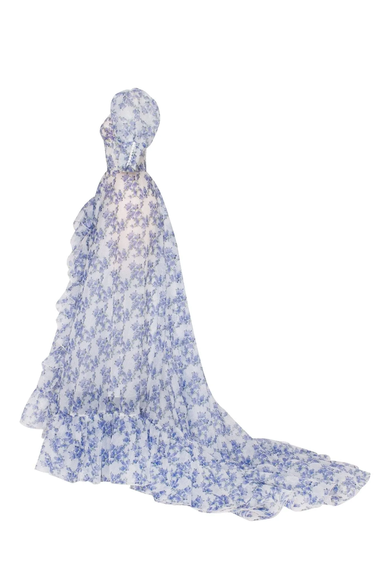 Blue Hydrangea maxi princess dress