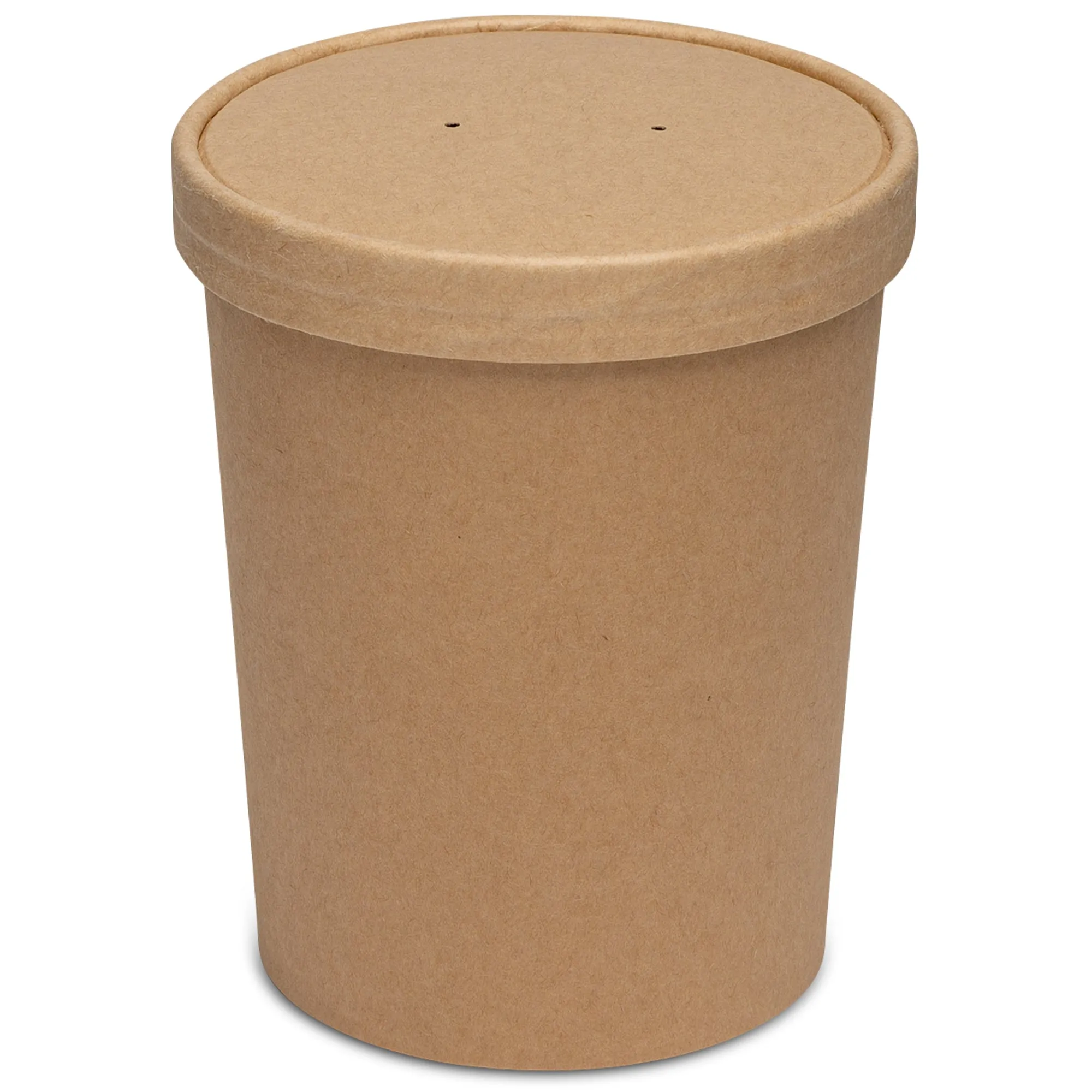 [Case of 200] 32 oz. Paper Food Containers With Vented Lids, To Go Hot Soup Bowls, Disposable Ice Cream Cups, Kraft