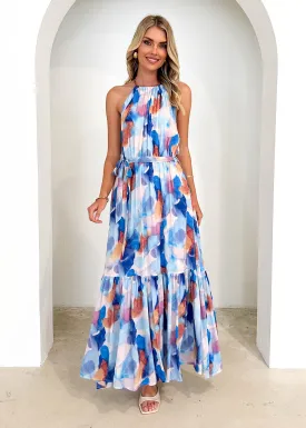 Channer Maxi Dress - Blue Splash