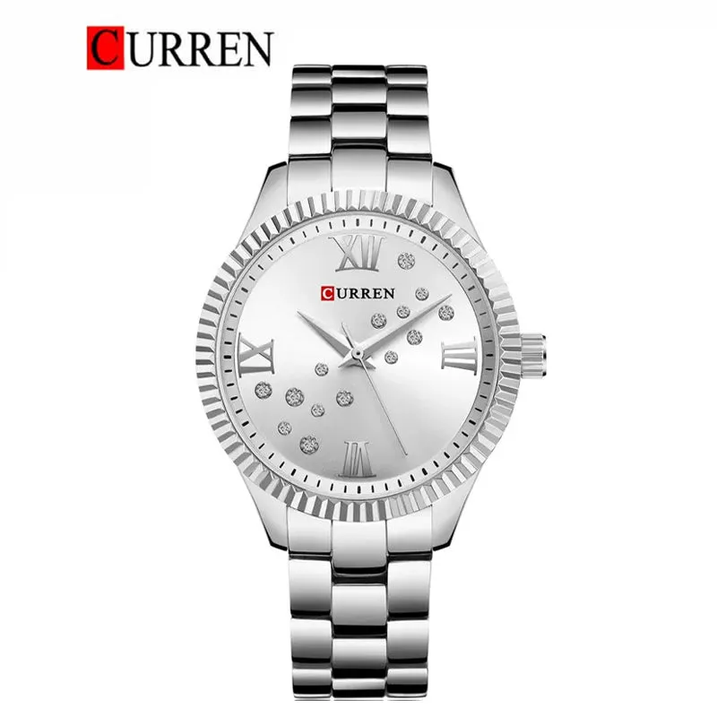 CURREN Original Brand Stainless Steel Wrist Watch For Women With Brand (Box & Bag)-9009