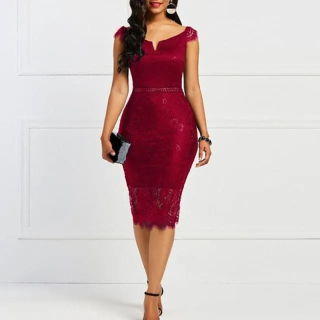 DressBetty - Sexy Women Dress Lace Hollow Backless Elegant Party Chic Retro Dress