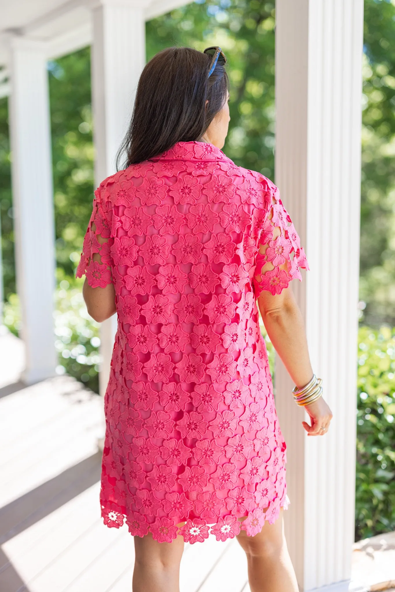 Floral Lace Pink Dress