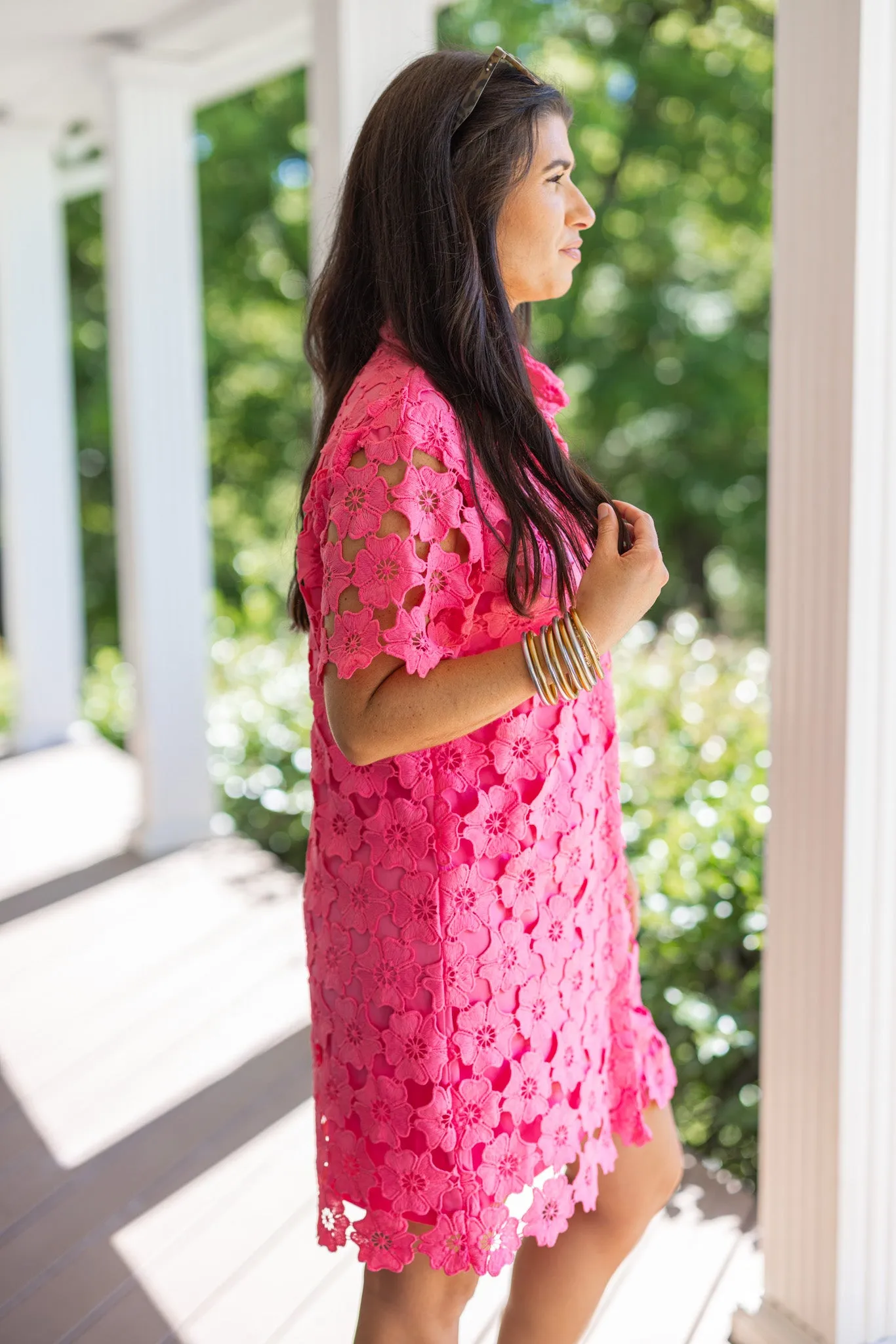 Floral Lace Pink Dress