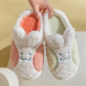 Fuzzy Cheeky Bunny Plush Slippers