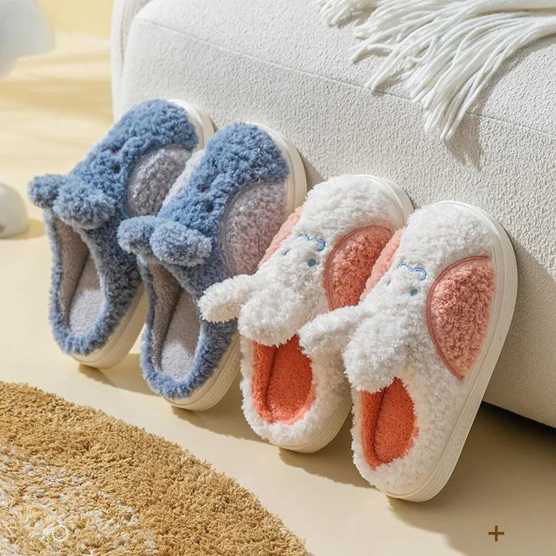 Fuzzy Cheeky Bunny Plush Slippers