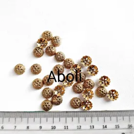 Golden bead caps 10 mm metal beadcaps MBCG06 10 gm