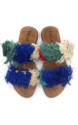 Hali Sandals “Monica” In Colors Blue, Seafoam, & Cream (Size 39)