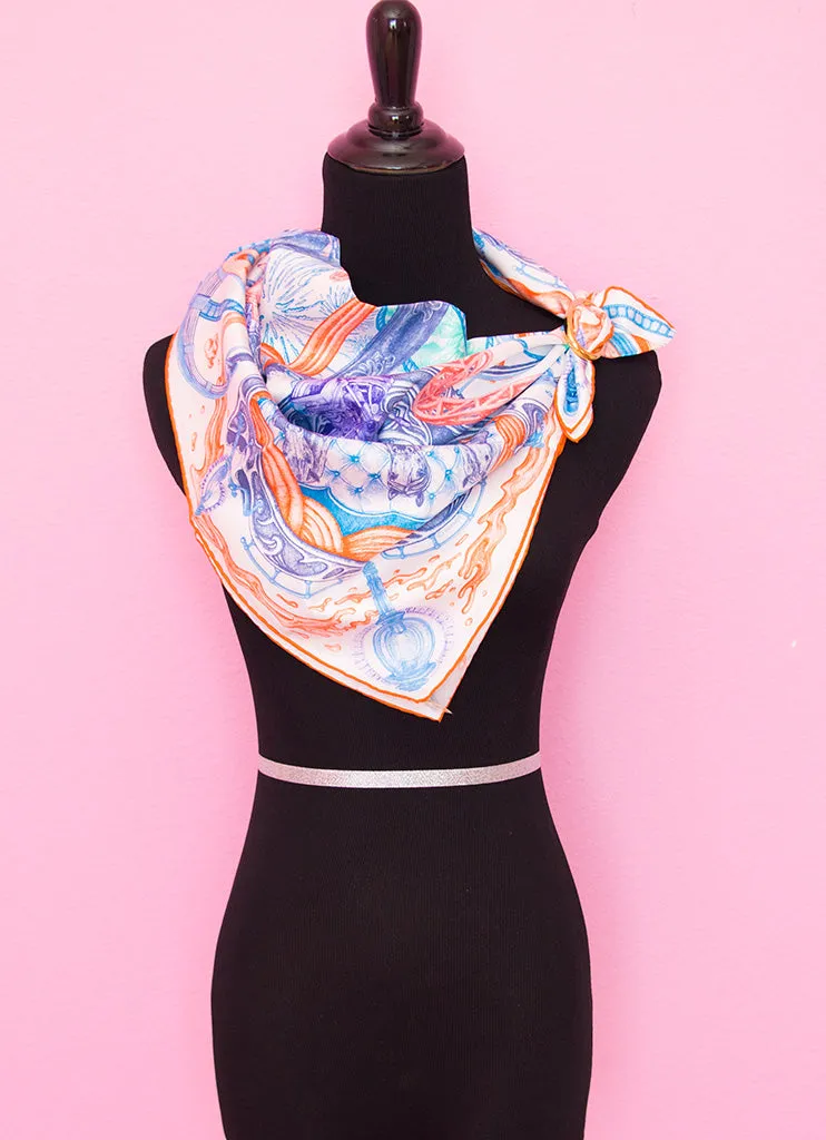 Hermes Blue Twill Silk 90 cm The Horsawards Scarf