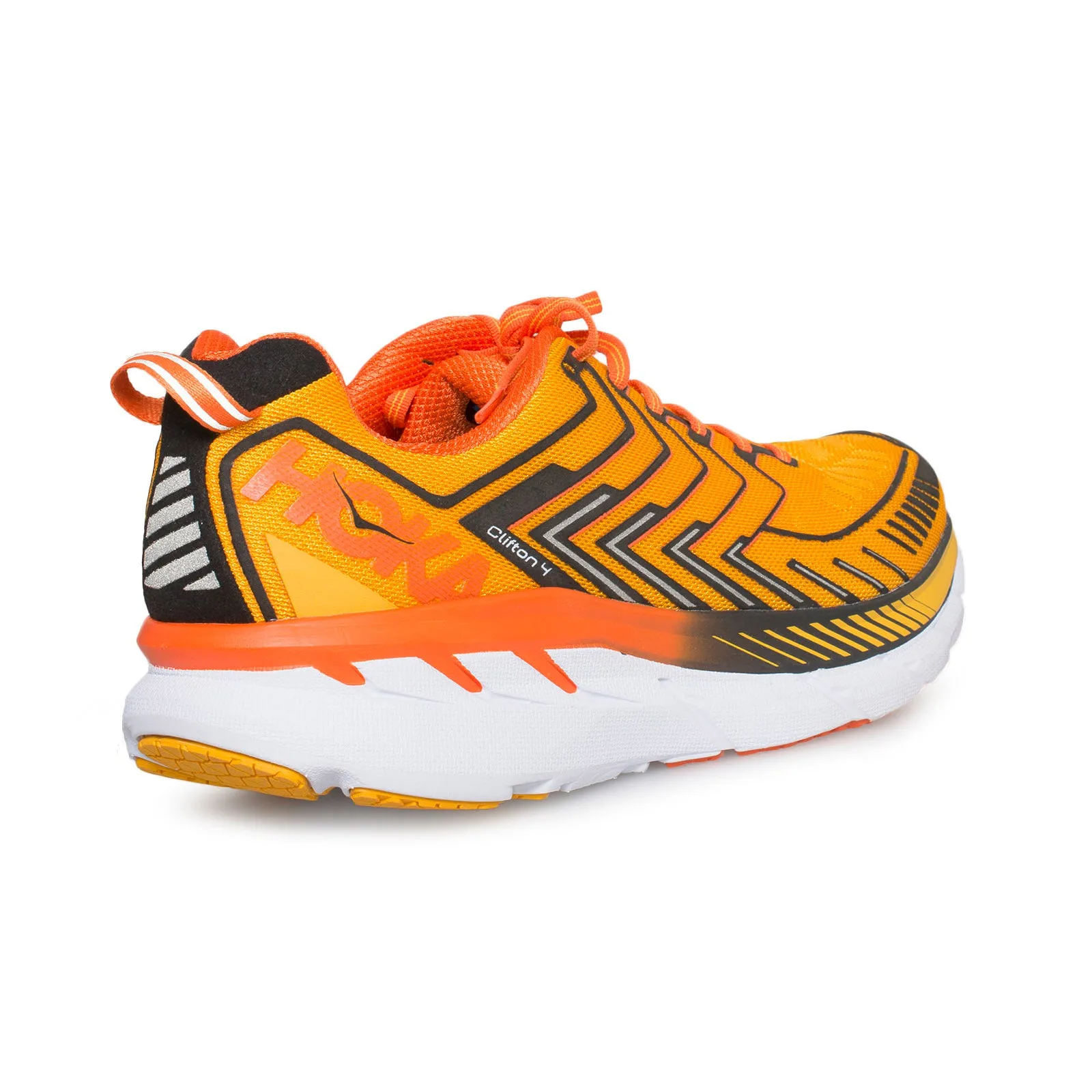 Hoka One One Clifton 4 Saffron / Red Orange Running Shoes - Men's