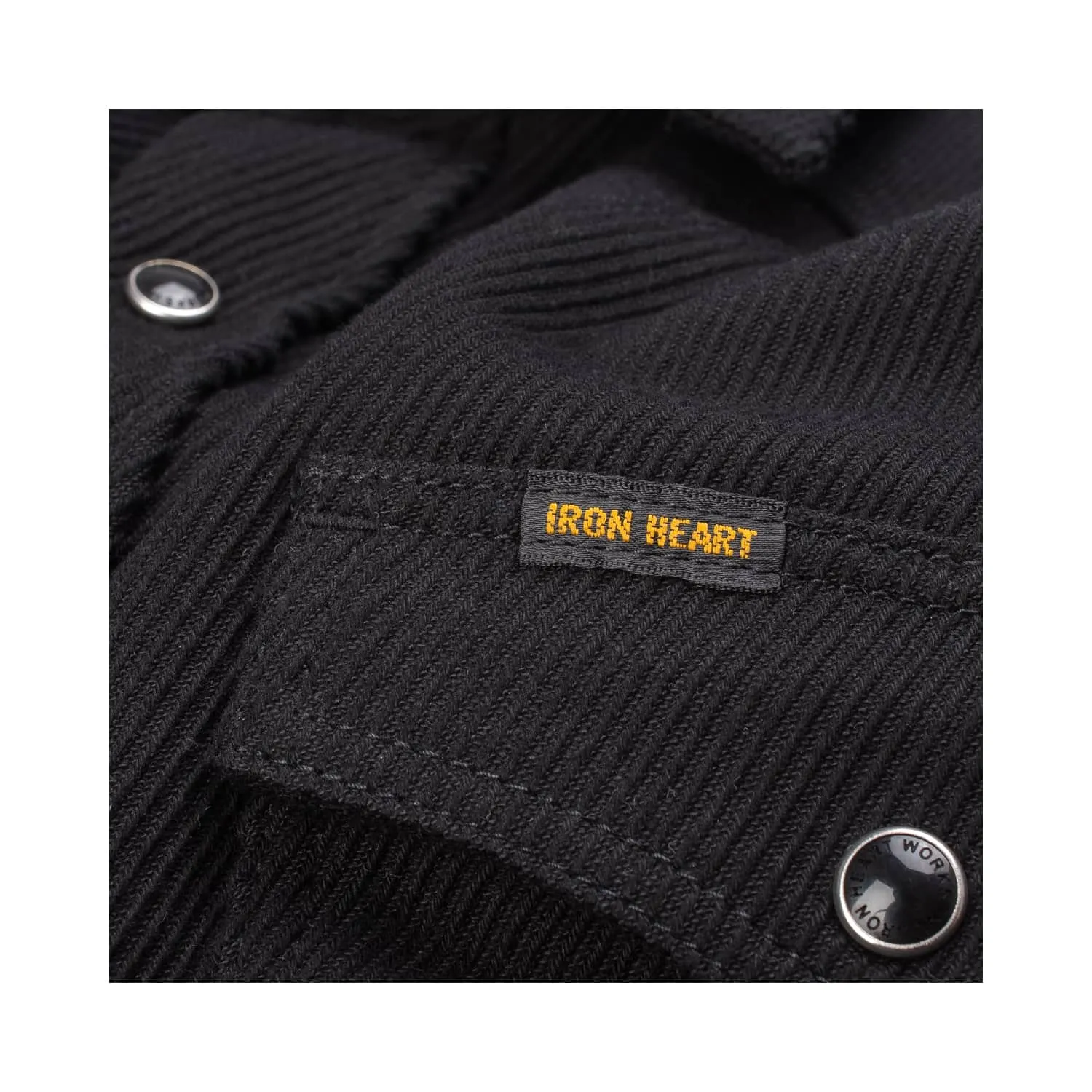 Iron Heart IHSH-396-BLK 13.5oz Denim Western Shirt Black