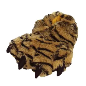 Kids Orange Tiger Paw Slippers