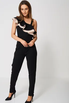 Layered Frill Jumpsuit Ex Brand