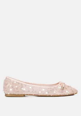 Lysander Sequin Embellished Sheer Ballet Flats