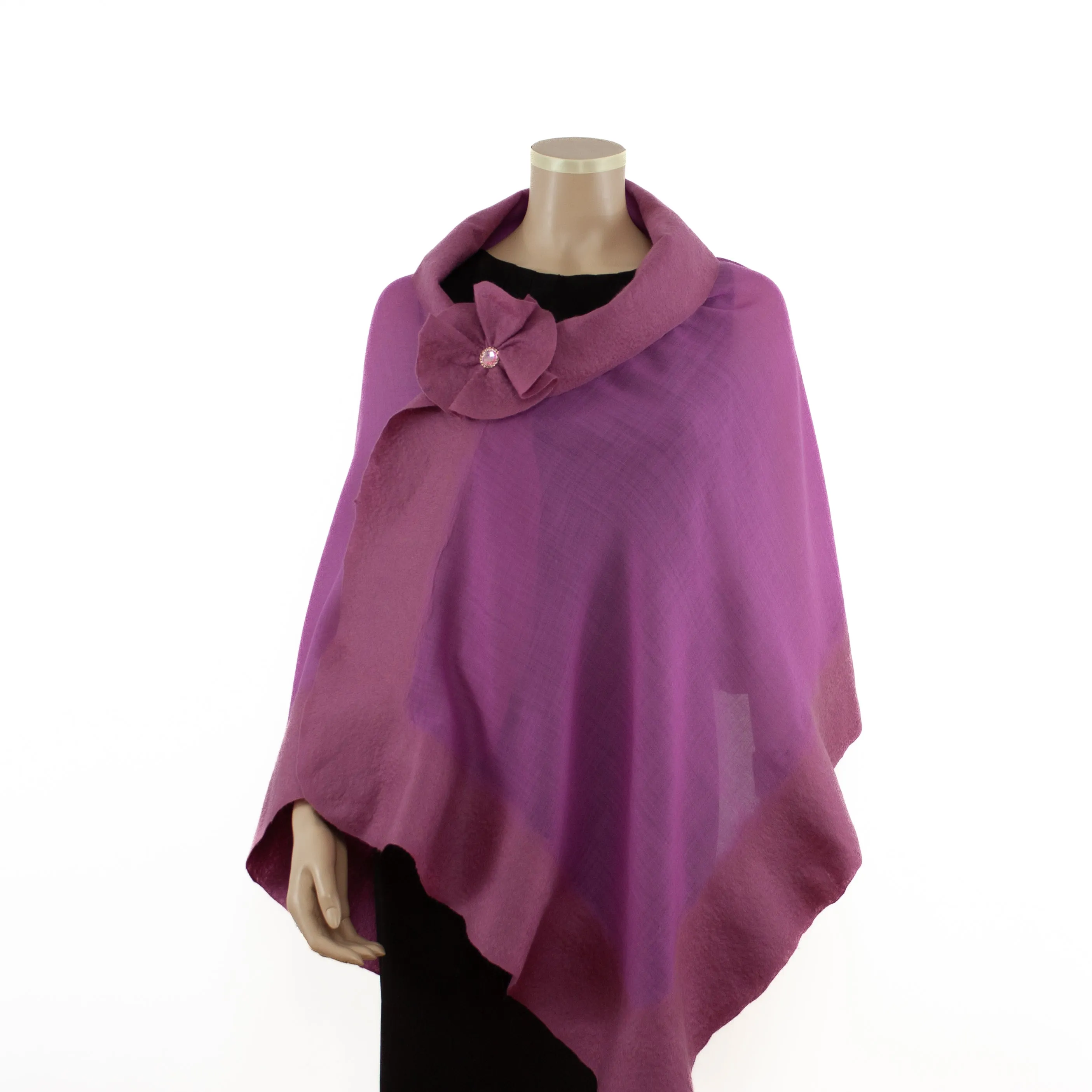 Magenta unicolor wool shawl