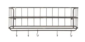 Metal Wall Rack with Hooks