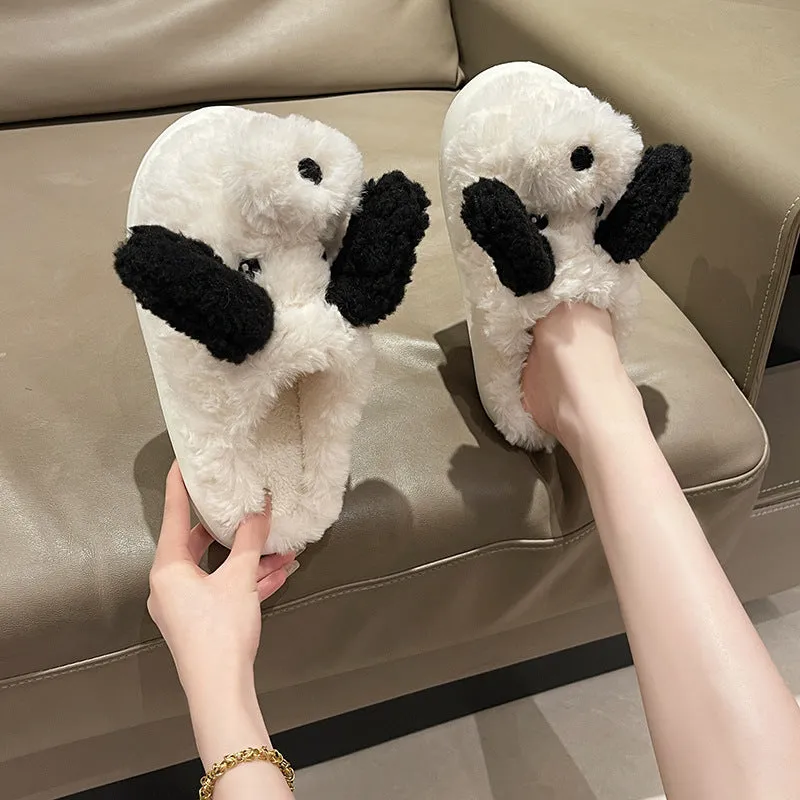 Puppy Cotton Slippers,Cartoon Cute Warm Cotton Shoes With Thick Soles Comfortable Indoor cotton slippers Cozy Footwear Warm Slippers, lioness-love