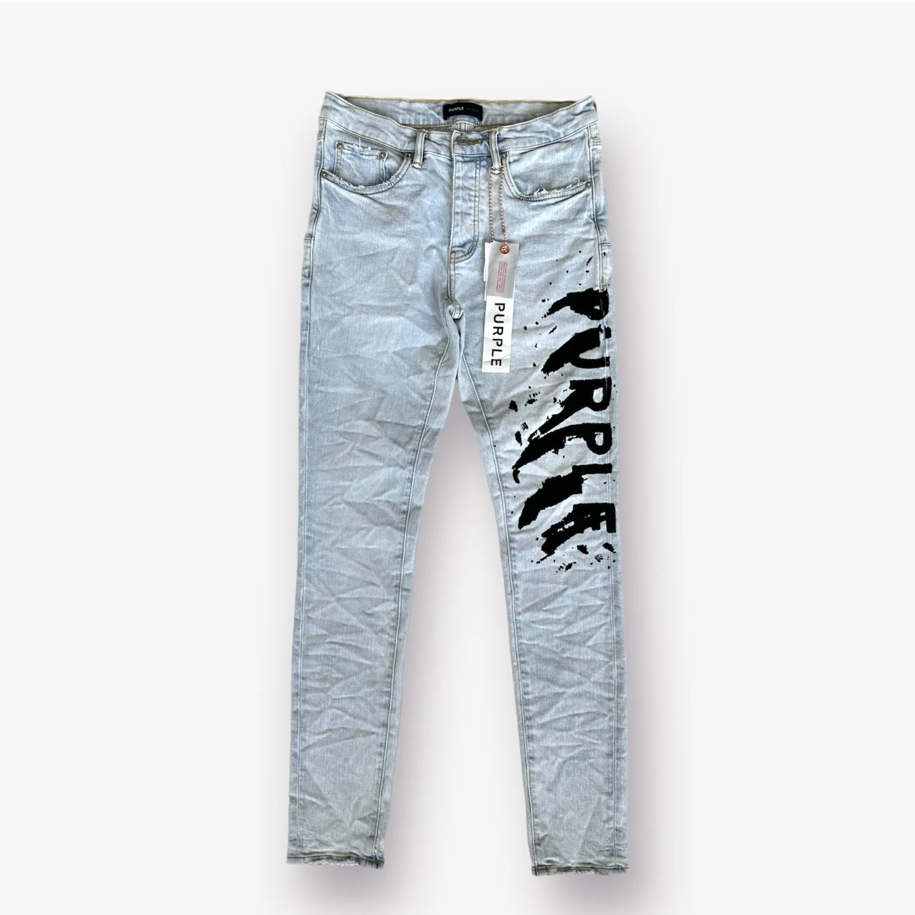 Purple Brand Flocked Wordmark Denim P001