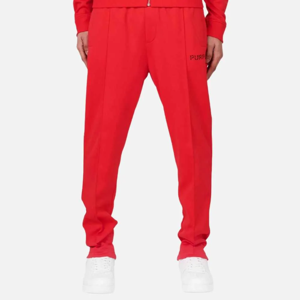 Purple Brand Solid Track Pant Red