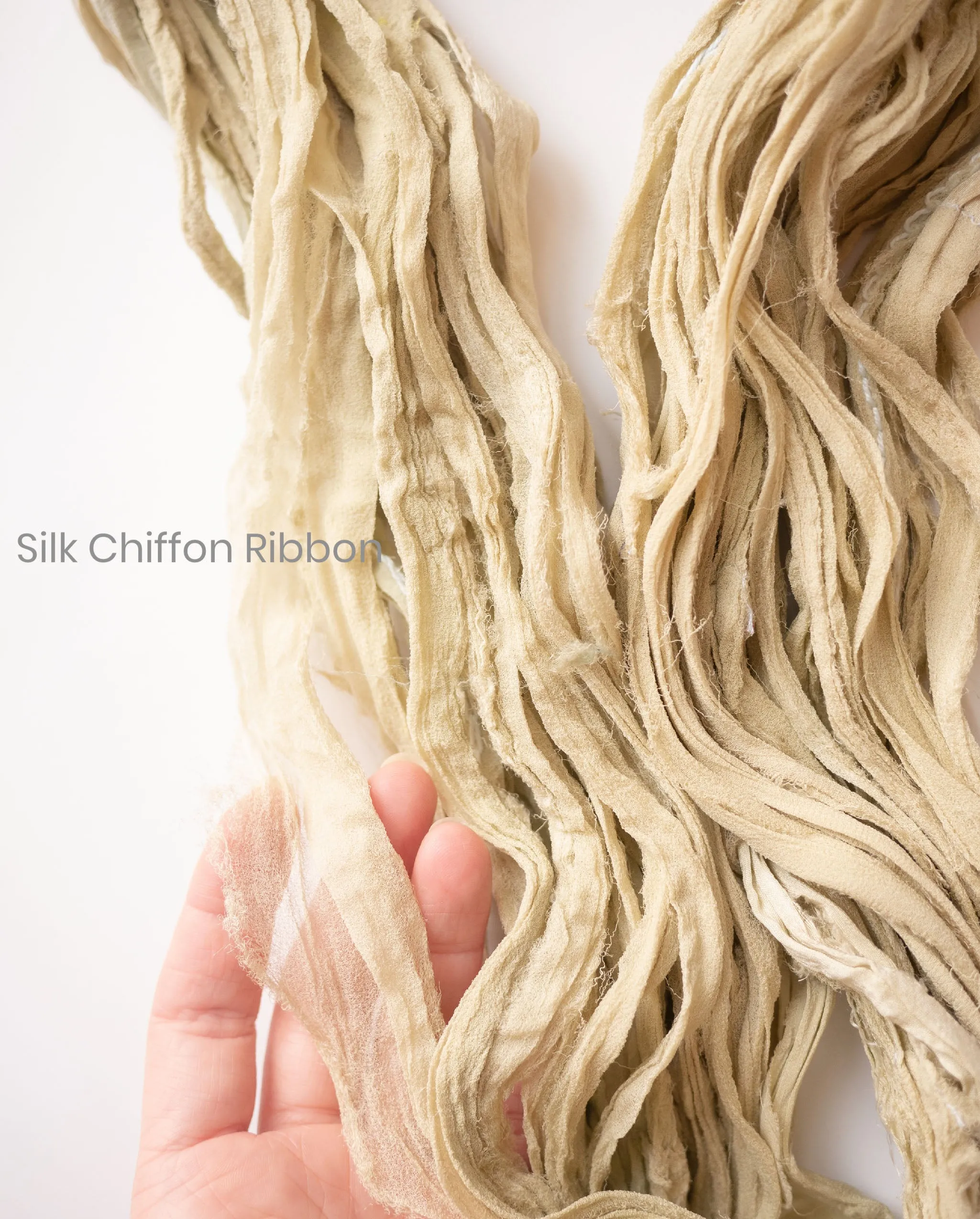Recycled silk chiffon ribbon, 100g