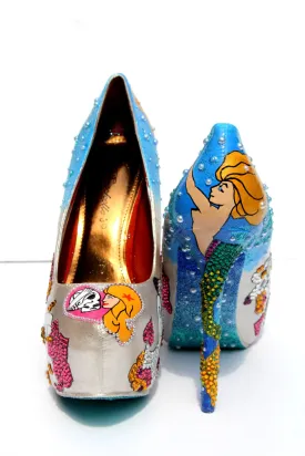 Rockabilly Mermaid Tat Heels in Crystal