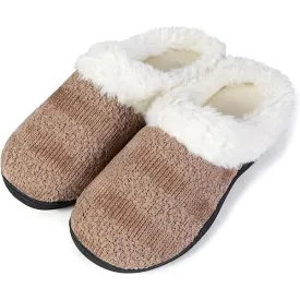 Roxoni Women's Cozy Memory Foam Slippers, Fuzzy Warm Faux Fur