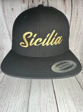 “Sicilia” Black SnapBack Hat