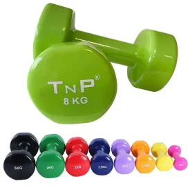 Solid Vinyl Dumbbell Pair 8Kg Neon Green