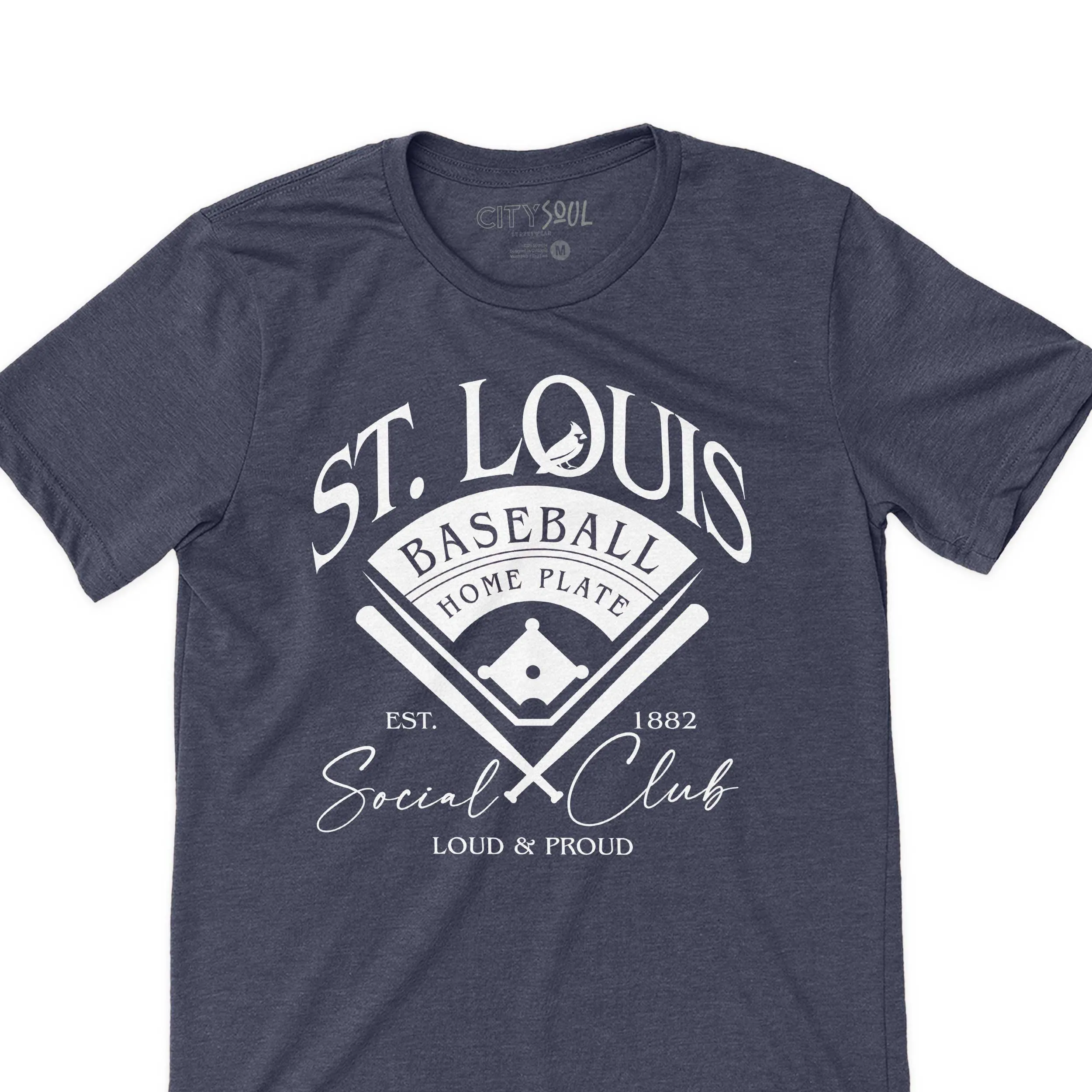 St. Louis Baseball Social Club Tee Classic Established 1882 baseball tee faded worn look social club vintage retro st. louis baseball shirt