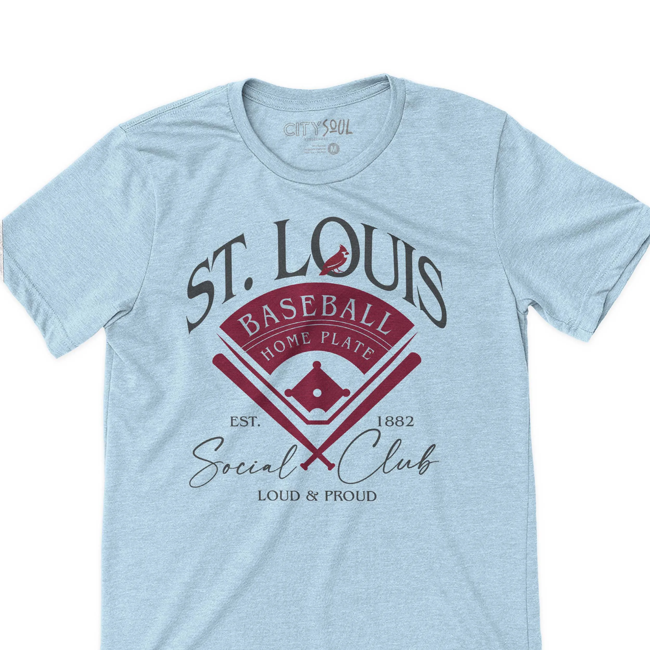 St. Louis Baseball Social Club Tee Classic Established 1882 baseball tee faded worn look social club vintage retro st. louis baseball shirt