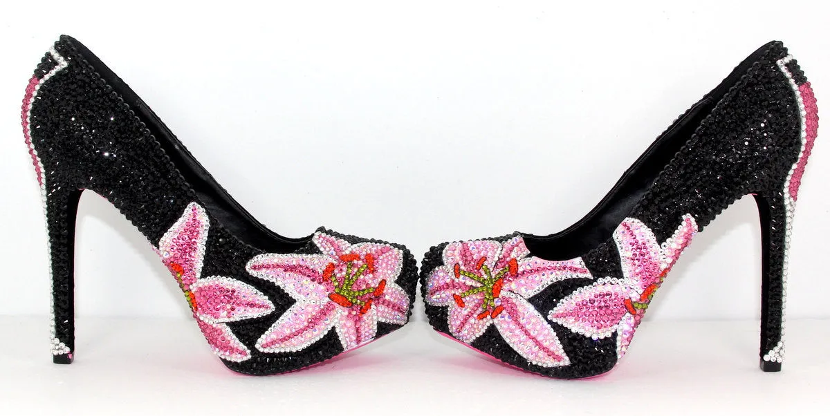 Stargazer Lily Swarovski Crystal Heel