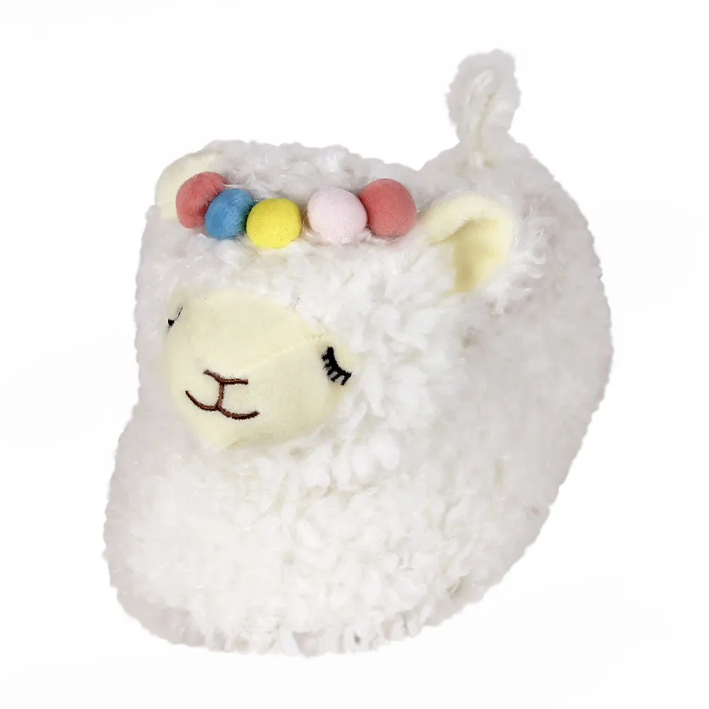 White Llama Slippers