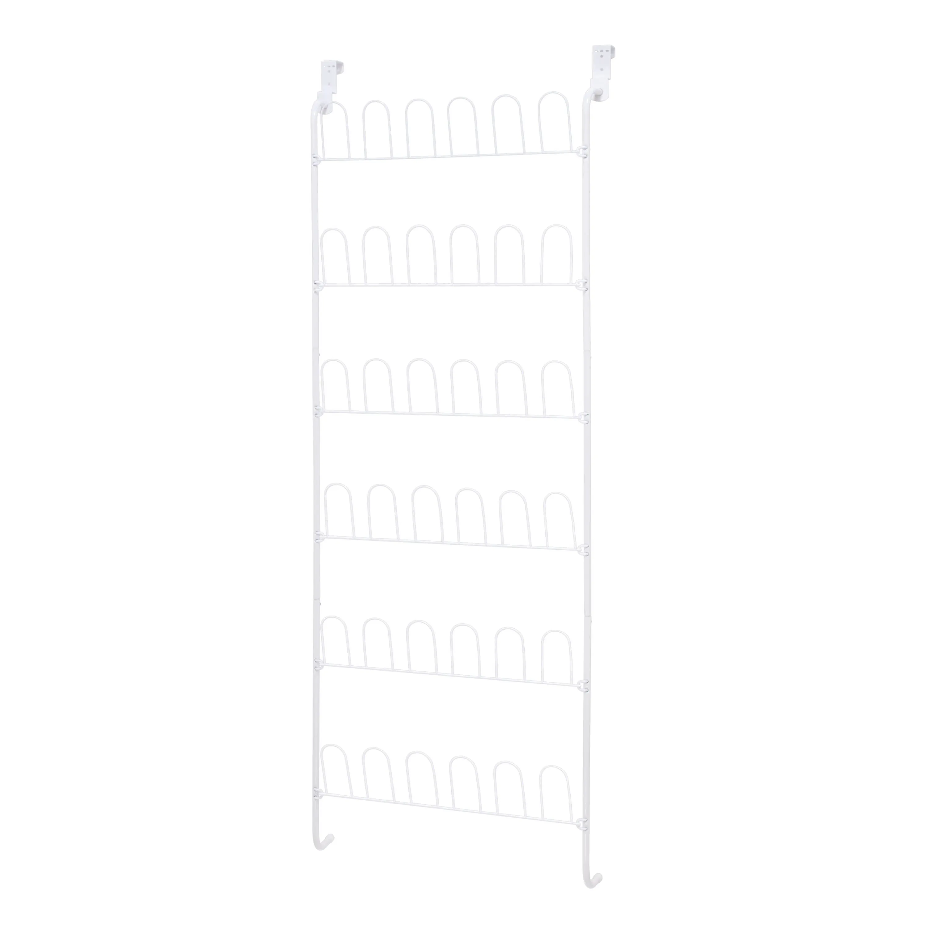 White Steel 18-Pair Over-the-Door Shoe Rack